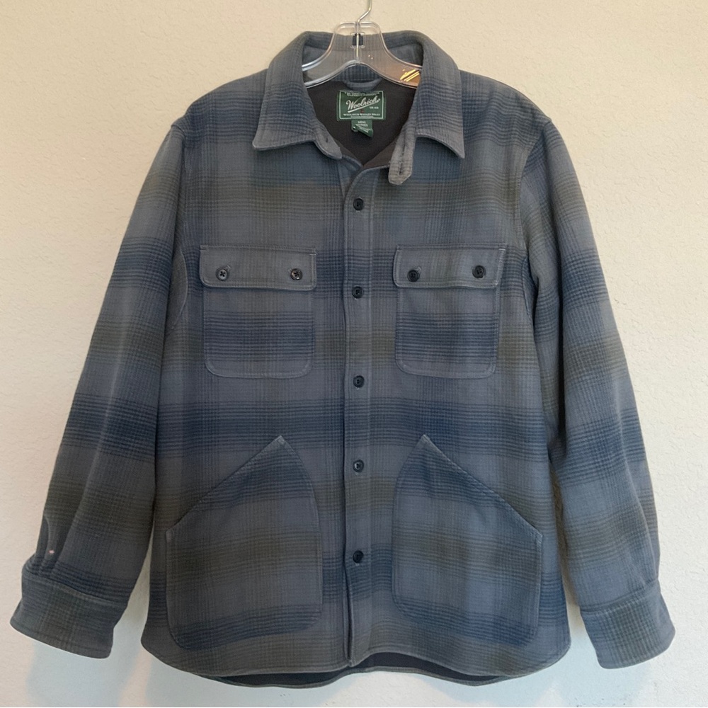 Woolrich West Ridge Cotton Fleece Shirt Jacket Shacket Chore Coat Gorpcore Men M - Picture 5 of 16